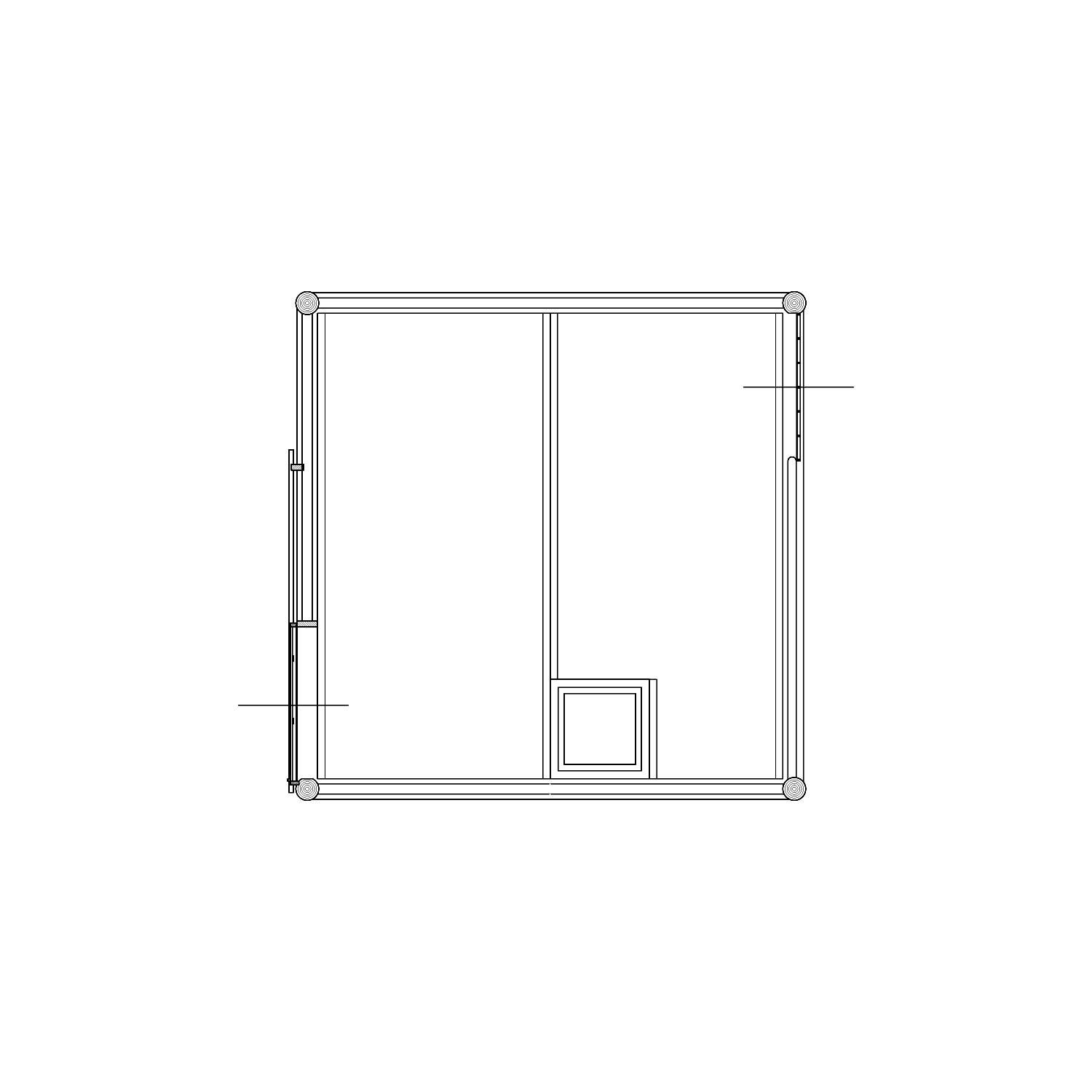 利休床無し向切り炉二畳