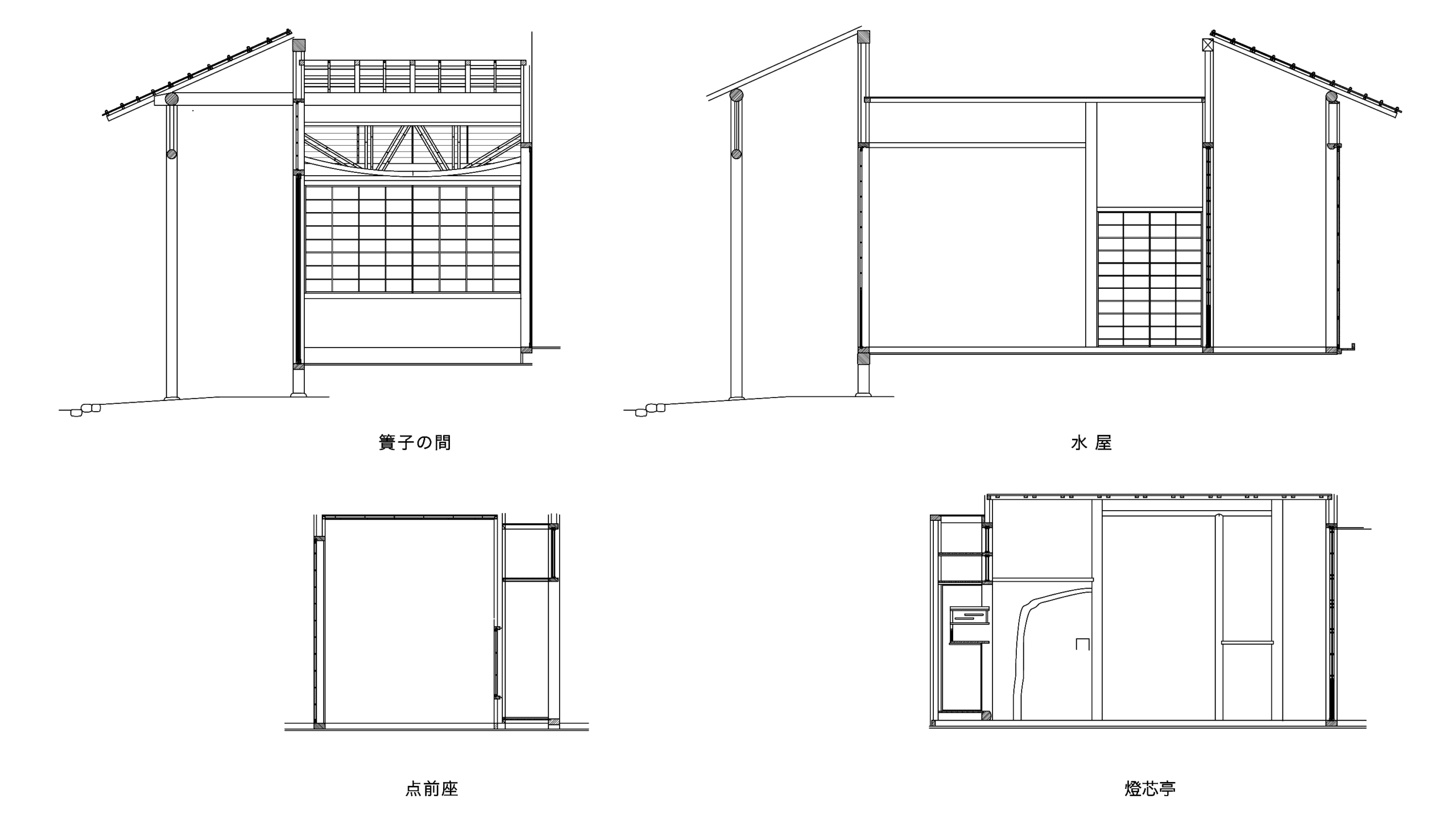水無瀬神宮 燈芯亭 展開図 東面