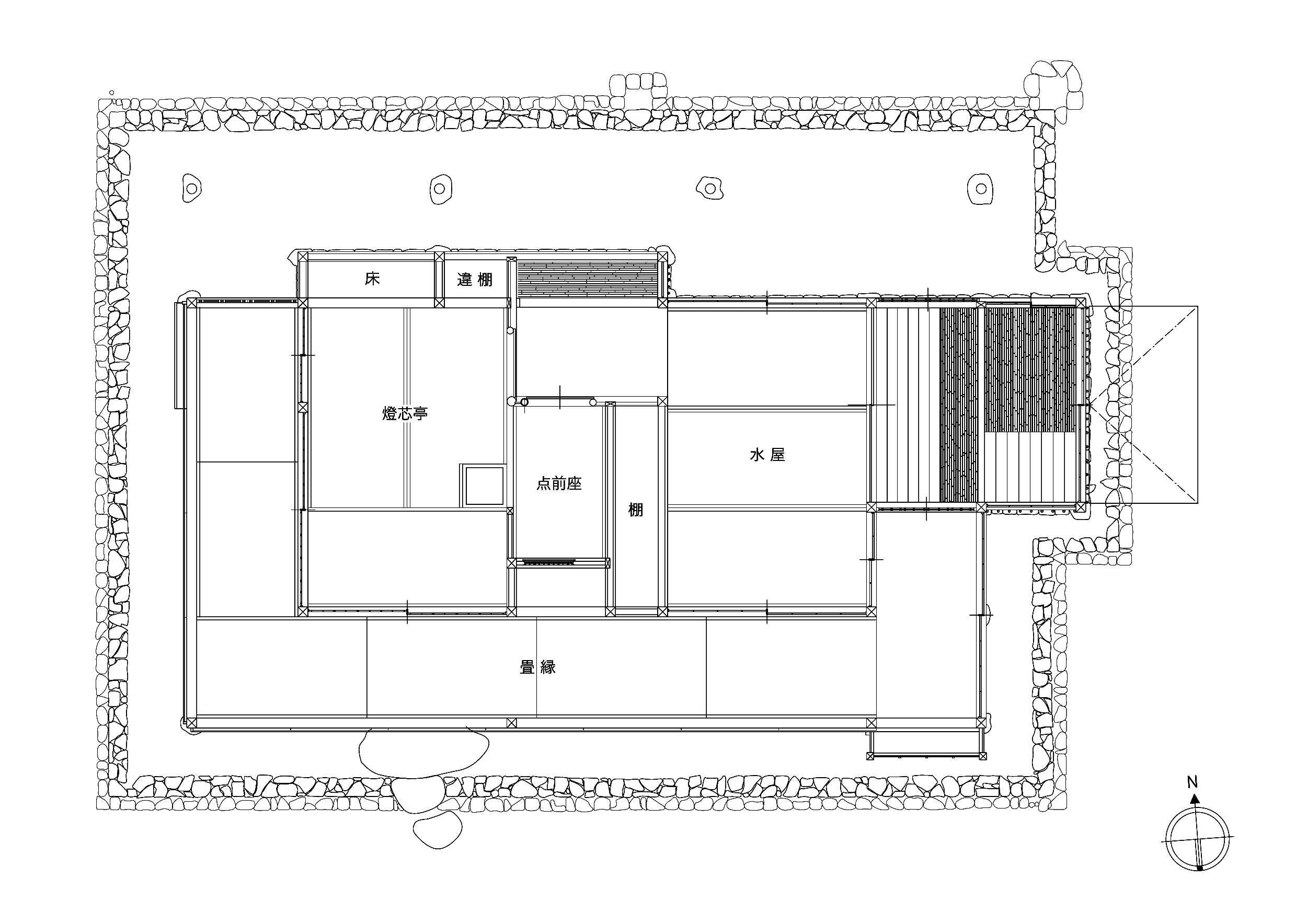 水無瀬神宮 燈芯亭 平面図