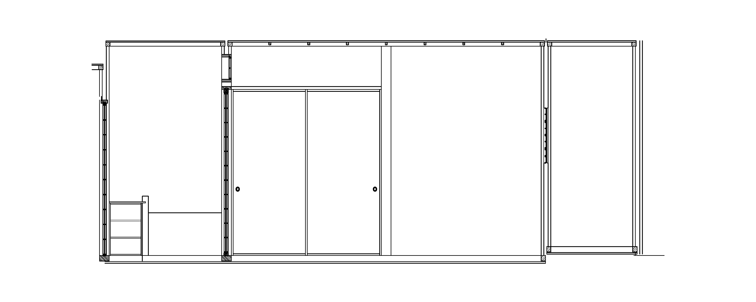 春草廬広間　北面展開図