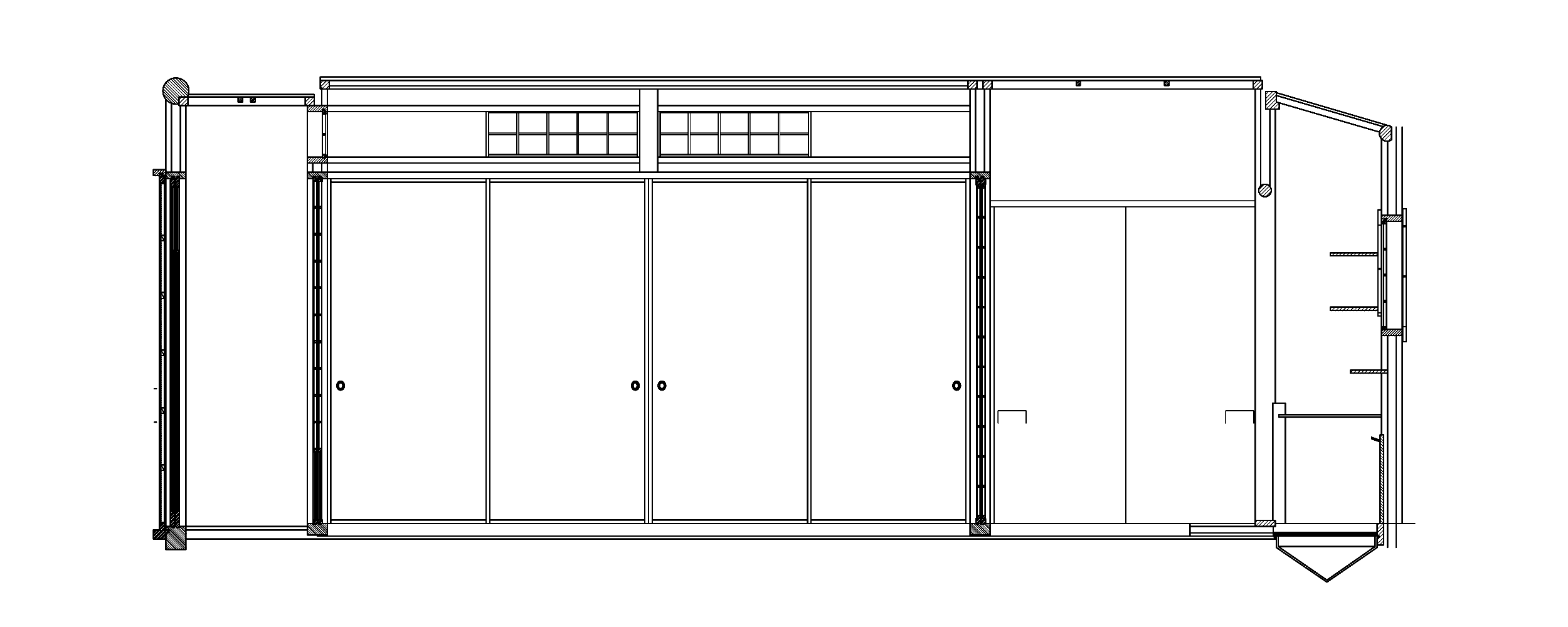 春草廬広間　西面展開図