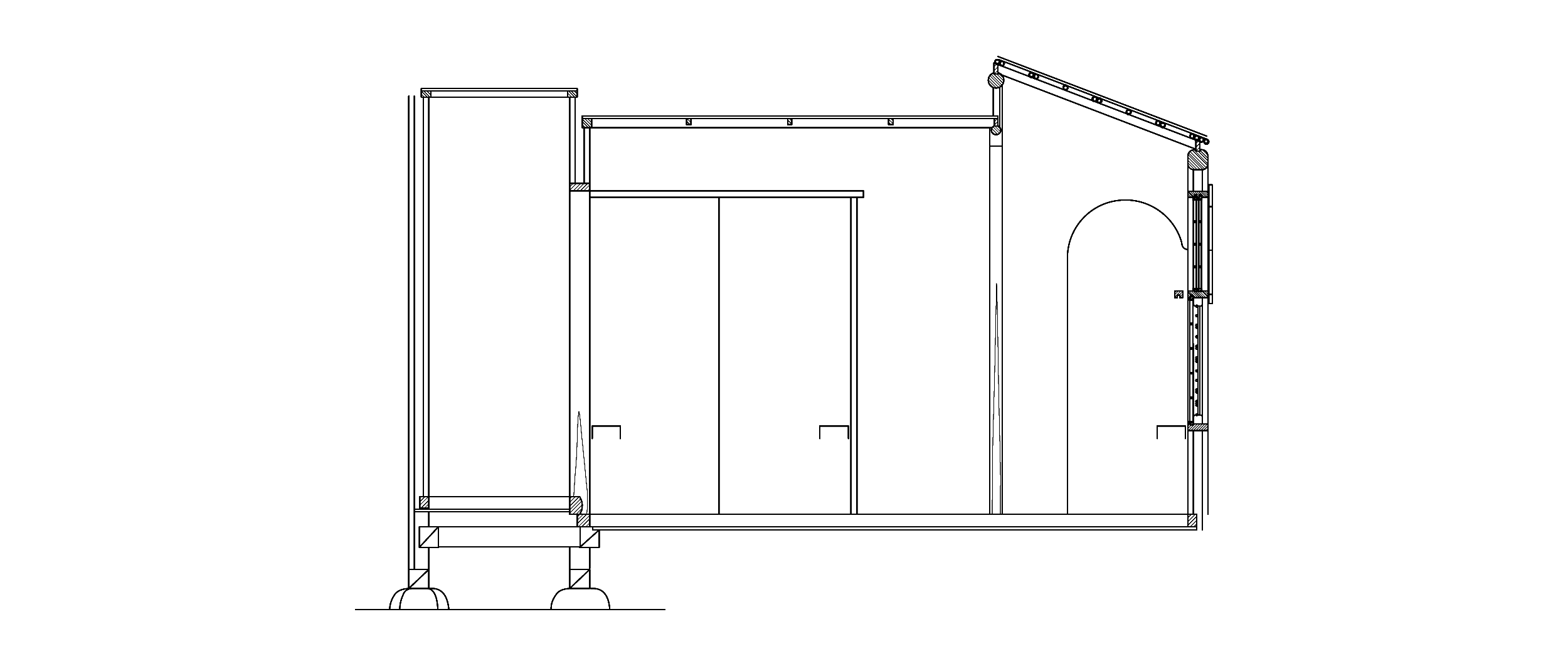 春草廬　東面展開図